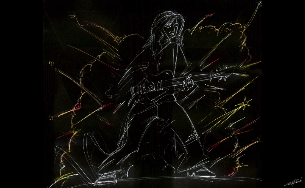 Estrella fugaz, ilustración César Barreto. 