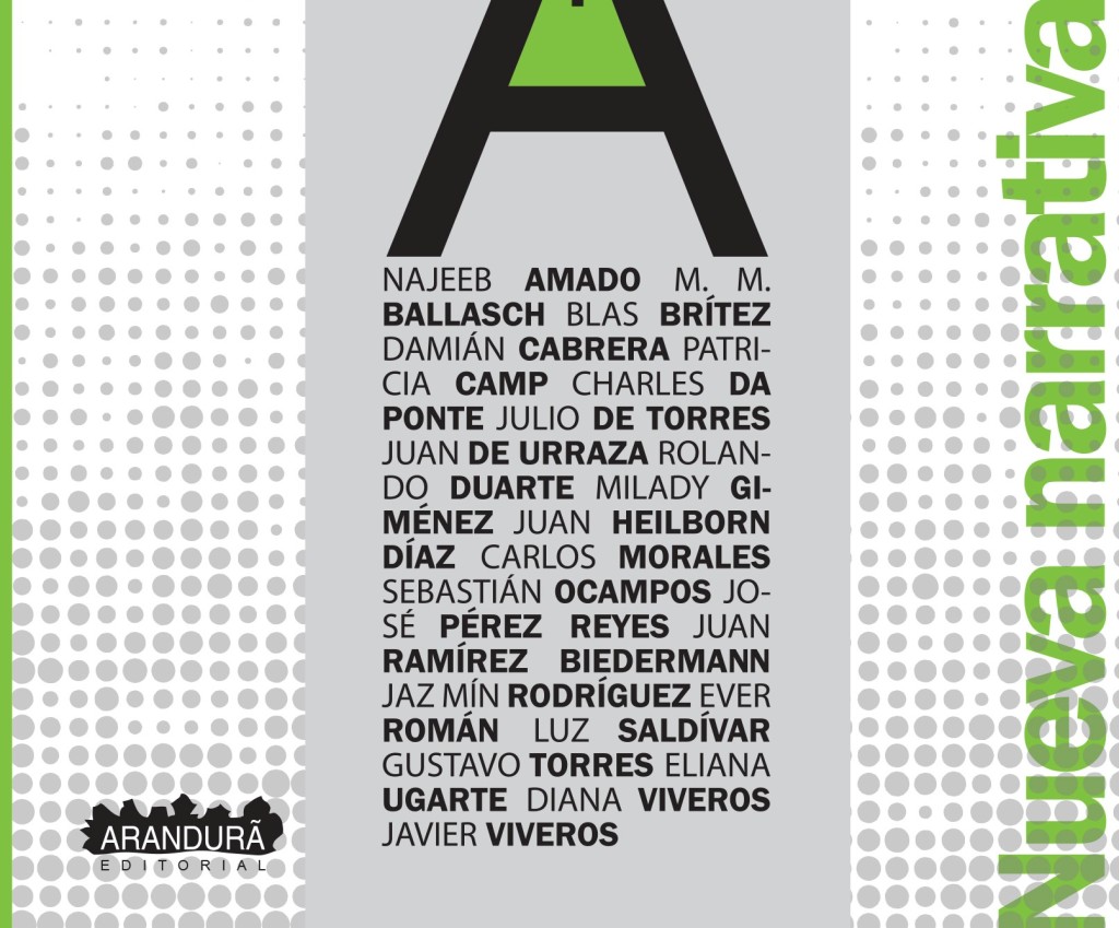 Tapa (fragmento inferior) de la antología Nueva narrativa paraguaya.